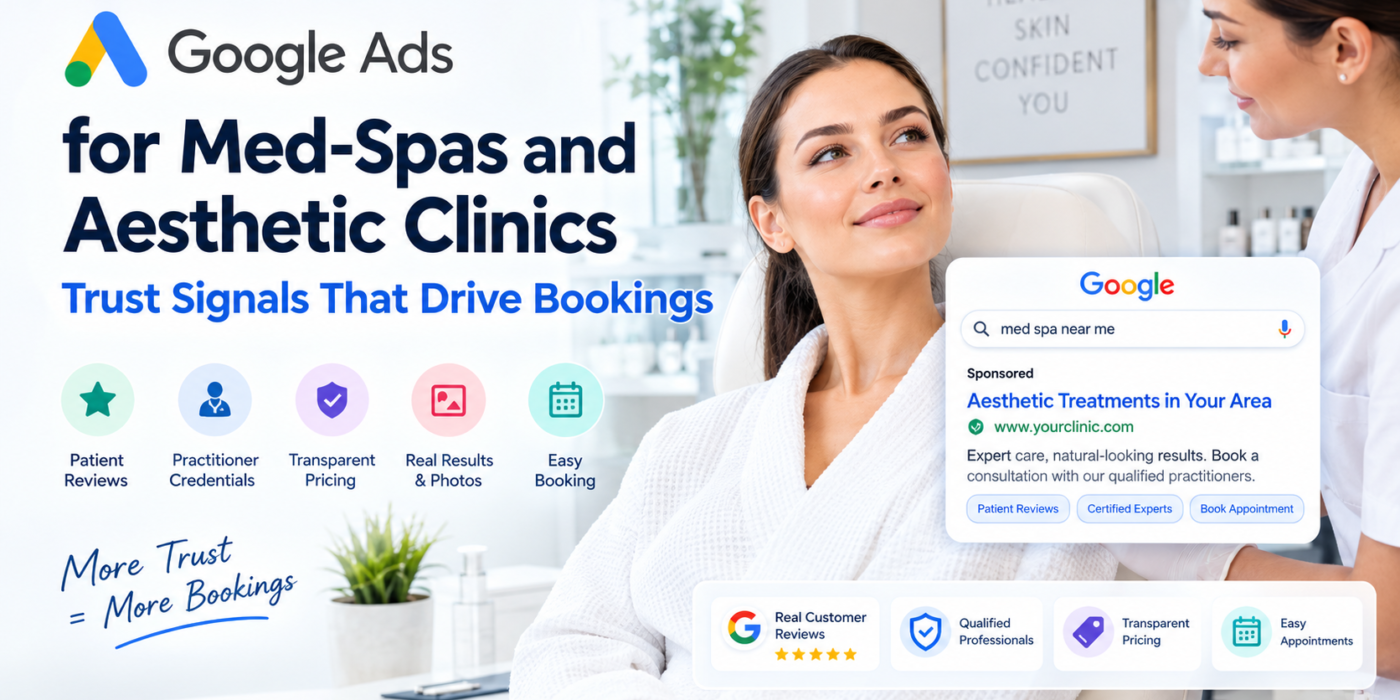 Google Ads for Med-Spas and Aesthetic Clinics: Trust Signals That Drive Bookings